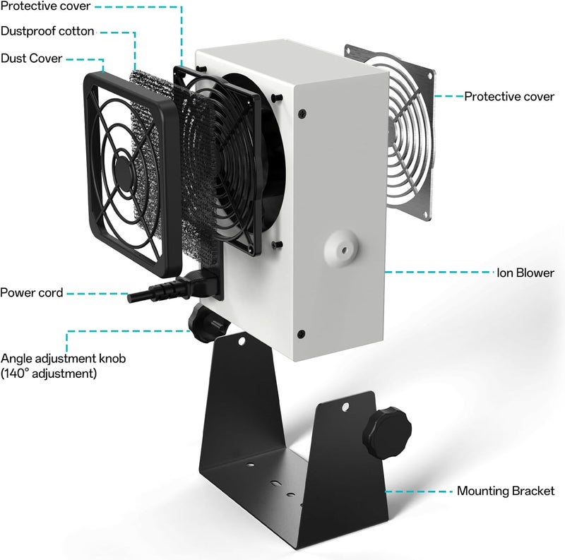BAKON BK5600S Anti-Static Ion Fan, Ion Electric Fan, Static Eliminator, Electronic Manufacturing Maintenance, Scientific Research Laboratory, Chip Packaging To Eliminate Static Electricity (2024-BK5600S) - Image 2